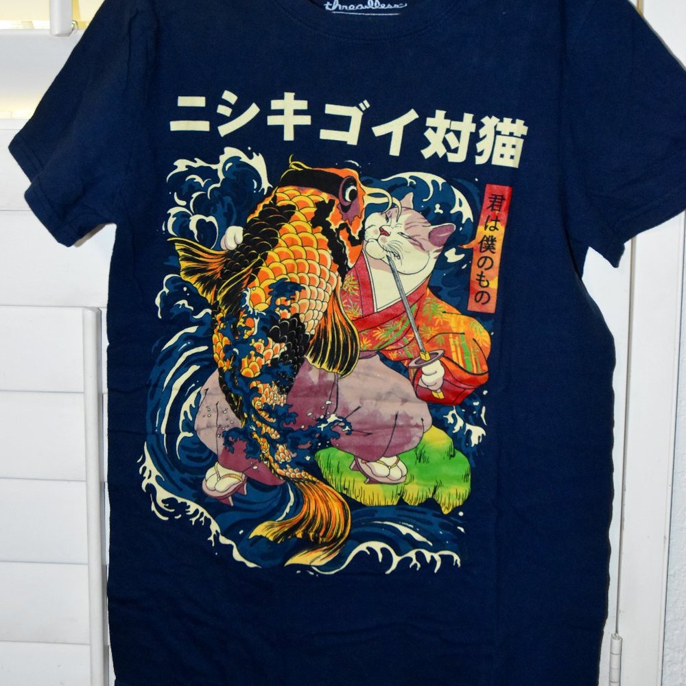 3/$15 ✨Navy Japanese print tee | Junior's L